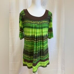New Directions Green Relaxed 3/4 Sleeve Tunic